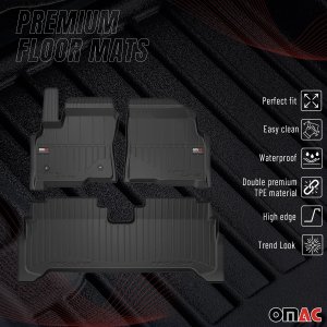 Chevrolet Bolt EUV Floor Mats - Omac - Premium TPE 3 Pcs - Black - 2022-2023 Chevrolet Bolt EUV Floor Mats - Omac - Premium TPE 3 Pcs - Black - 2022-2023
